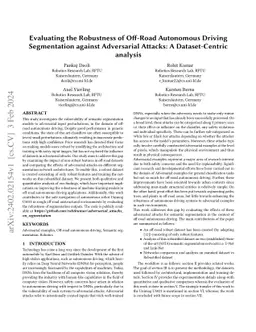 Evaluating the Robustness of Off-Road Autonomous Driving Segmentation
  against Adversarial Attacks: A Dataset-Centric analysis