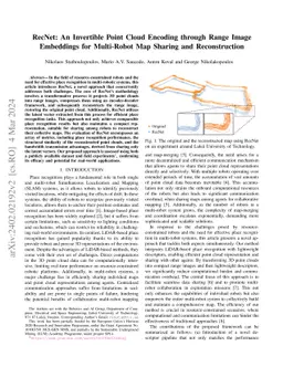 RecNet: An Invertible Point Cloud Encoding through Range Image
  Embeddings for Multi-Robot Map Sharing and Reconstruction
