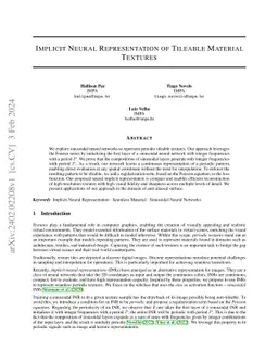 Implicit Neural Representation of Tileable Material Textures