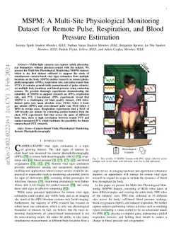 MSPM: A Multi-Site Physiological Monitoring Dataset for Remote Pulse,
  Respiration, and Blood Pressure Estimation