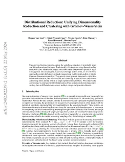 Distributional Reduction: Unifying Dimensionality Reduction and Clustering with Gromov-Wasserstein