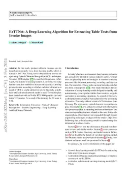ExTTNet: A Deep Learning Algorithm for Extracting Table Texts from
  Invoice Images
