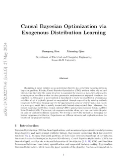 Causal Bayesian Optimization via Exogenous Distribution Learning