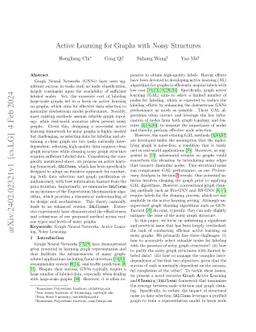 Active Learning for Graphs with Noisy Structures