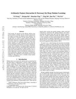 Arithmetic Feature Interaction Is Necessary for Deep Tabular Learning