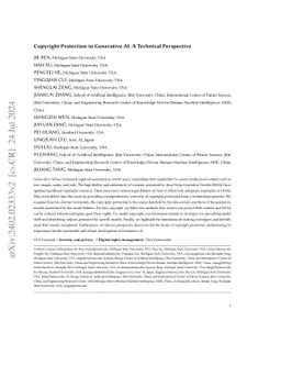 Copyright Protection in Generative AI: A Technical Perspective