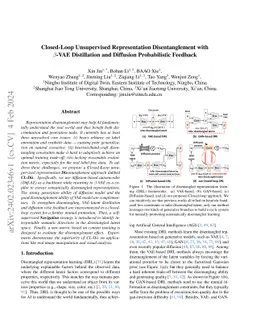 Closed-Loop Unsupervised Representation Disentanglement with $β$-VAE Distillation and Diffusion Probabilistic Feedback