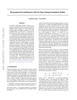 Riemannian Preconditioned LoRA for Fine-Tuning Foundation Models