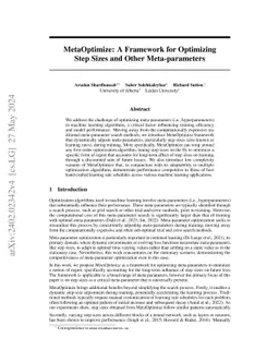 MetaOptimize: A Framework for Optimizing Step Sizes and Other
  Meta-parameters