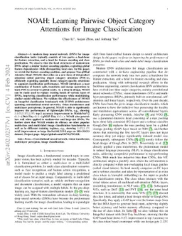 NOAH: Learning Pairwise Object Category Attentions for Image
  Classification