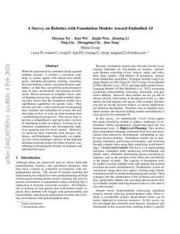 A Survey on Robotics with Foundation Models: toward Embodied AI