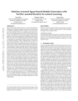 Solution-oriented Agent-based Models Generation with Verifier-assisted
  Iterative In-context Learning