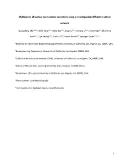 Multiplexed all-optical permutation operations using a reconfigurable
  diffractive optical network