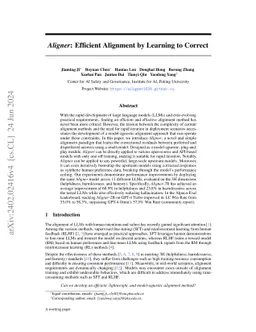 Aligner: Efficient Alignment by Learning to Correct