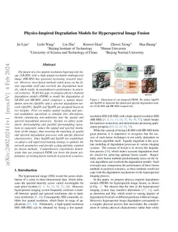 Physics-Inspired Degradation Models for Hyperspectral Image Fusion