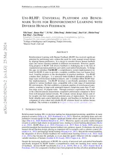 Uni-RLHF: Universal Platform and Benchmark Suite for Reinforcement
  Learning with Diverse Human Feedback