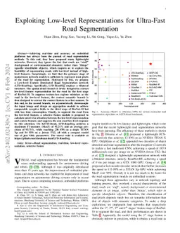 Exploiting Low-level Representations for Ultra-Fast Road Segmentation