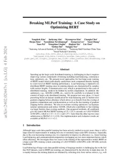 Breaking MLPerf Training: A Case Study on Optimizing BERT