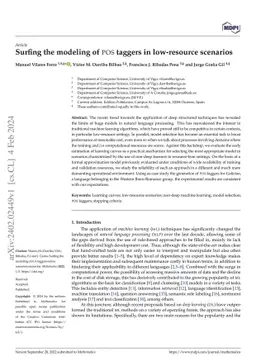 Surfing the modeling of PoS taggers in low-resource scenarios