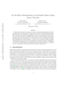 On the Role of Initialization on the Implicit Bias in Deep Linear
  Networks