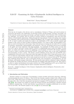 XAI-CF -- Examining the Role of Explainable Artificial Intelligence in
  Cyber Forensics