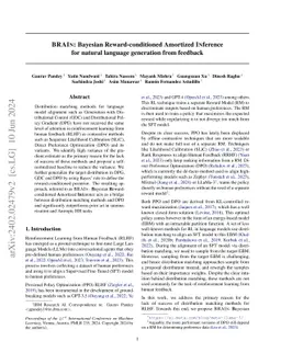 BRAIn: Bayesian Reward-conditioned Amortized Inference for natural
  language generation from feedback