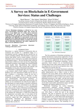 A Survey on Blockchain in E-Government Services: Status and Challenges