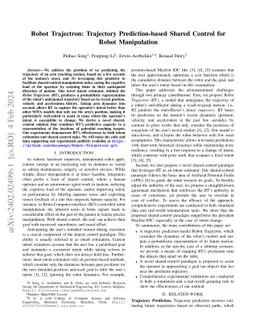 Robot Trajectron: Trajectory Prediction-based Shared Control for Robot
  Manipulation