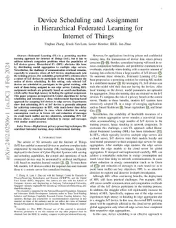 Device Scheduling and Assignment in Hierarchical Federated Learning for
  Internet of Things