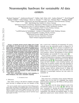 Neuromorphic hardware for sustainable AI data centers