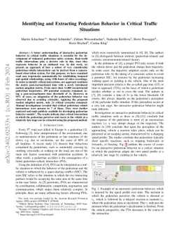 Identifying and Extracting Pedestrian Behavior in Critical Traffic
  Situations