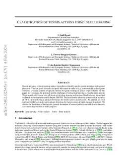 Classification of Tennis Actions Using Deep Learning
