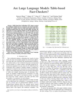 Are Large Language Models Table-based Fact-Checkers?