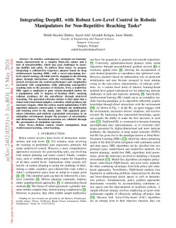 Integrating DeepRL with Robust Low-Level Control in Robotic Manipulators
  for Non-Repetitive Reaching Tasks
