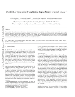 Controller Synthesis from Noisy-Input Noisy-Output Data