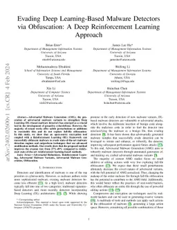 Evading Deep Learning-Based Malware Detectors via Obfuscation: A Deep
  Reinforcement Learning Approach