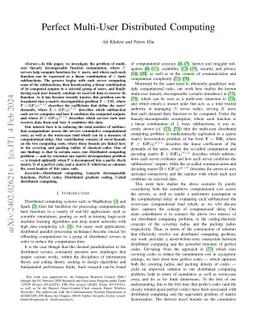 Perfect Multi-User Distributed Computing