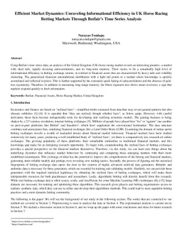 Efficient Market Dynamics: Unraveling Informational Efficiency in UK
  Horse Racing Betting Markets Through Betfair's Time Series Analysis