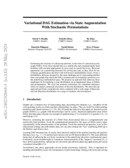 Variational DAG Estimation via State Augmentation With Stochastic
  Permutations