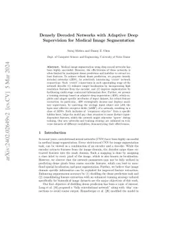 Densely Decoded Networks with Adaptive Deep Supervision for Medical
  Image Segmentation