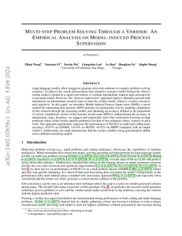 Multi-step Problem Solving Through a Verifier: An Empirical Analysis on
  Model-induced Process Supervision