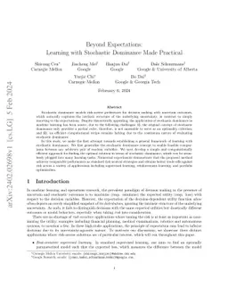 Beyond Expectations: Learning with Stochastic Dominance Made Practical