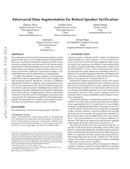 Adversarial Data Augmentation for Robust Speaker Verification