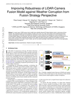 Improving Robustness of LiDAR-Camera Fusion Model against Weather
  Corruption from Fusion Strategy Perspective