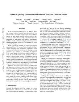 DisDet: Exploring Detectability of Backdoor Attack on Diffusion Models