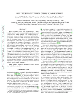 How phonemes contribute to deep speaker models?