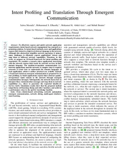 Intent Profiling and Translation Through Emergent Communication