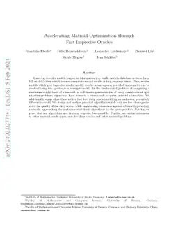 Accelerating Matroid Optimization through Fast Imprecise Oracles