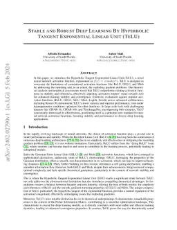 Stable and Robust Deep Learning By Hyperbolic Tangent Exponential Linear
  Unit (TeLU)