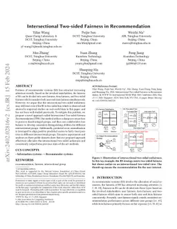 Intersectional Two-sided Fairness in Recommendation